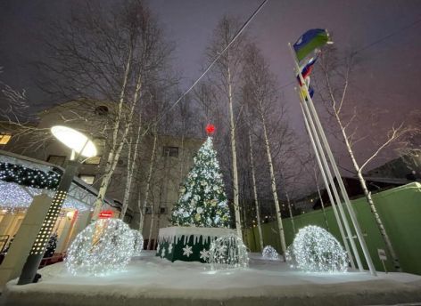 Самым красивым новогодним зданием в Нижневартовске стал местный ПНД
