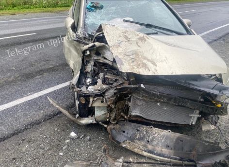 На трассе «Югра» водитель Honda спровоцировал опрокидывание другого авто
