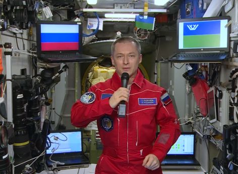 Космонавт из Югры Сергей Рыжиков поддержал открытие Национального центра «Россия» прямо с МКС