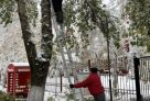 В школах и детсадах Сургута идет масштабная уборка выпавшего снега и наледи